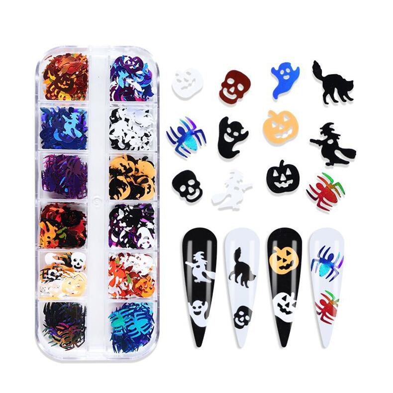 12 sareta 3D Skull Ghost Iltze Sequins