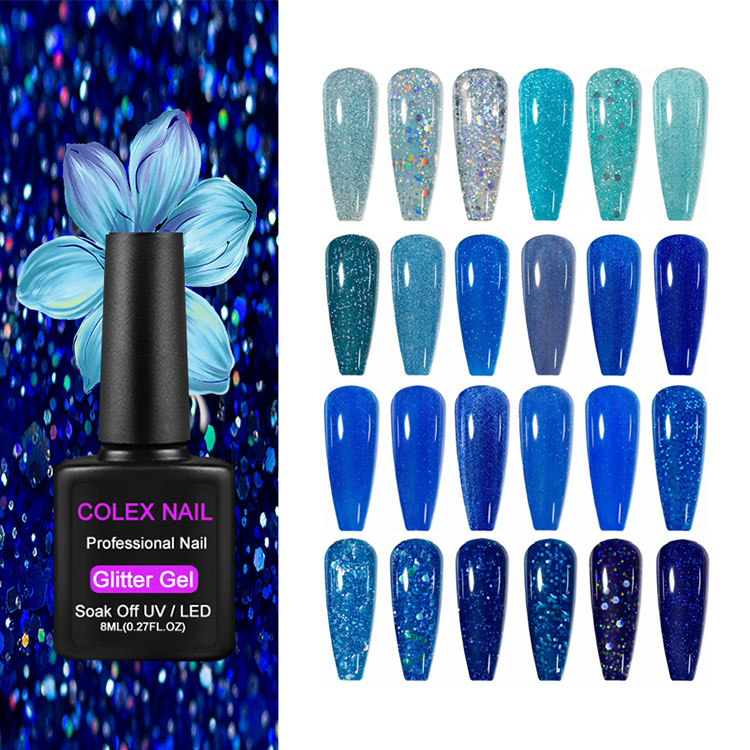 8ml distira urdin gel leuna