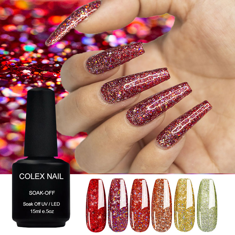 Creative kolore anitzeko glitter gel poloniera