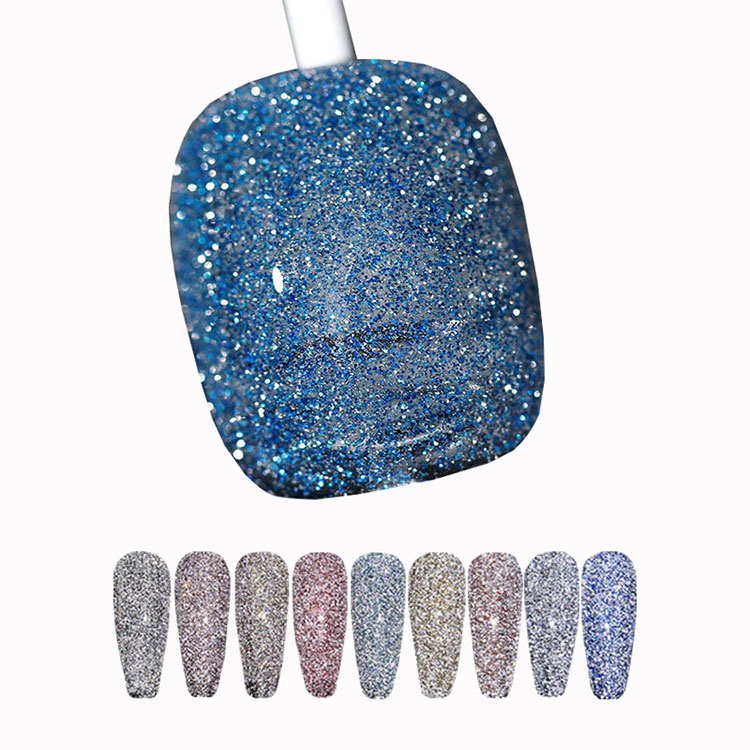 Glitter kolorea aldatu da disko gel leuna