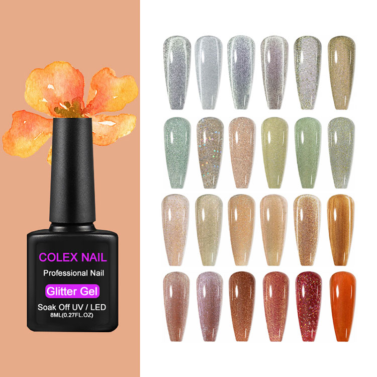 Kolore txinpartatsuak Glitter gel poloniera